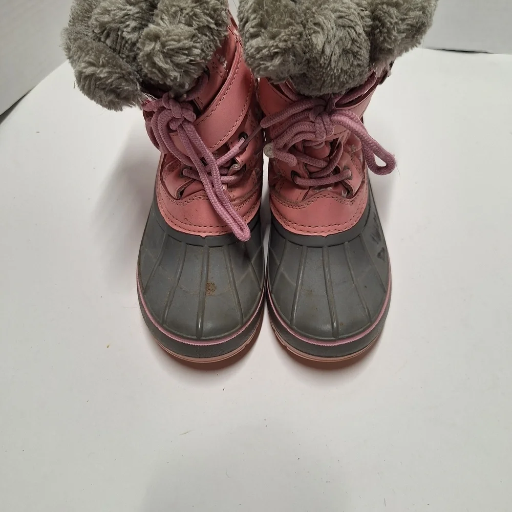 Stylish Pink and Gray Kids Boots